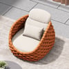 Gartenstuhl Cocaro aus geflochtenem Seil, wasserdichter Garten- und Terrassensessel, Orange mit Kissen
