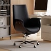Modern Black PU Leather Upholstered High Back Office Chair