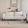 Curva 1980mm White Boucle Upholstered Wood Legs 2-Seat Sofa