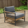 Ropipe Woven Rope Outdoor Armchair Accent Chair with Dark Gray Polyester Cushion