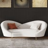 93" Velvet Upholstered Curved Sofa with Gold Legs