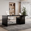 Bureau à domicile moderne noir brillant avec classeur mobile (1520 mm)