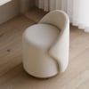 Leather Round Makeup Vanity Stool with Back Accent Chair