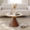 Sculra 28" Round Walnut Coffee Table with Sintered Stone Top
