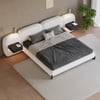 Curva King Size Boucle Bed with Headboard & Floating Smart Nightstand Set