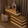Retractable Lumio 120 cm Smart Dressing Table with Chair Dressing Table with Mirror & Lights