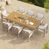 Tevara 9 Pieces Rectangle Wood & Aluminum Outdoor Patio Dining Set for 8 Person