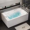 67" 2-Person Whirlpool Bathtub with  33 Massage Jets & 2 LED Waterfall Pillow & Thermostatic Control