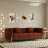Axial 200 cm Boucle Fluted Sofa with Gold Legs & Pillows
