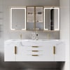 1500mm Double Sink Floating Vanity Set with LED Medicine Cabinet with Storage