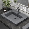 600mm Rectangular Concrete Gray Drop-in Bathroom Basin