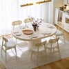 Japandi Extendable Dining Table 100 - 140 cm Whitewash 6-Seater Oval&Round Table