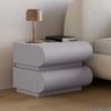 Humply Grey Faux Leather 2-Drawer Nightstand with Charging Station