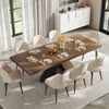 1600mm-2000mm Extendable Walnut Dining Table & 8 Walnut Japandi Rattan Dining Chairs