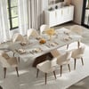 Dining Set 79"-94" Extendable Gray Table with 8 Chairs