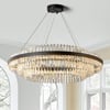 Fixedo Modern Tiered Crystal LED Chandelier in Black Light