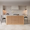 Mid-Century Modern 183 cm Glossy Sintered Stone Top Kitchen Island with Storage, Natural