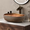 19" Oval Ceramic Bathroom Sink – Matte Glazed Vessel Sink