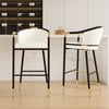 Cranis Series Modern Velvet Bar Stools with Upholstery Beige 8-Pieces