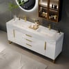 Aro 59" Freestanding Double Bathroom Vanity with Sink, Sintered Stone Top