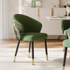 Arcora Green Velvet Dining Chair with Upholstered, 4 Pieces