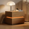 Lumio Natural 2-Drawer LED Bedside Table with Charging Station