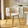 Sweave Off-White Velvet Dining Chair with Upholstered, 4 Pieces