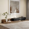 Extendable Floor Walnut TV Stand with 3 Drawers(84"-110")