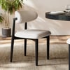 Chaise de salle à manger moderne en cuir PU avec pieds en bois d'hévéa noir, 1 pièce