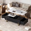 Grovyn 47" Black Fluted Lift-Top Coffee Table with 2 Drawers