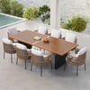 Grida 9-Piece Outdoor Teak & Resin Rattan Rectangular Dining Set with 8 Chairs