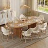 Table à manger ovale extensible Fluve pour 6 à 8 personnes en naturel, 200 à 240 cm
