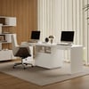 Modern 240 cm Rectangular White Double Desk with 4 Drawers & 1 Cabinet, Seats 2