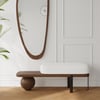 Modern 47" Walnut & Black Entryway Bench with Fleece Upholstered