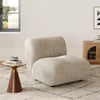 Chaise d'appoint incurvée en tissu bouclé haute performance de 17 pouces