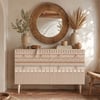 47"W Boho Accent Dresser & Chest 6 Drawer Storage Cabinet