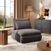 36" Chenille Slipper Accent Chair with Hidden Storage & Removable Backrest
