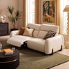 Curva 215cm Genuine Leather Power Reclining Sofa with Adjustable Headrest