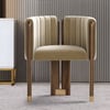 Velvet Upholstered Channel Tufted Barrel Accent Chair with Wood Legs