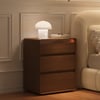 Meloa 24" Wooden 3-Drawer Smart Bedside Table With LED Lighting & Charging Station