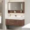 39.3" Walnut Bathroom Vanity & LED Medicine Cabinet Set