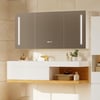 Conjunto de Toucador de Banheiro Flutuante de 150cm e Armário de Remédios com LED