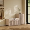 Banc de rangement pour chaussures en bois Aura 47 po avec armoire sur le côté droit pour l'entrée