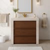 36" Single Bathroom Vanity with Ceramic Sink, Sintered Stone Top