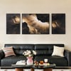 3-Piece Framed Abstract Canvas Wall Art Set with Black Aluminum Frames