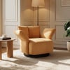 Performance Chenille Swivel Accent Chair with Adjustable Armrest
