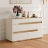 Horva 47" Faux Travertine Sintered Stone 6-Drawer Dresser