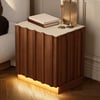 Aura Ash Wood Smart Bedside Table With Charging Station & Light