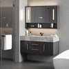 100cm Black Floating Bathroom Vanity Set with LED Mirror Cabinet