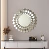 24" Diamond-Shaped Wall Mirror, Silver Round Decorative Mirror
